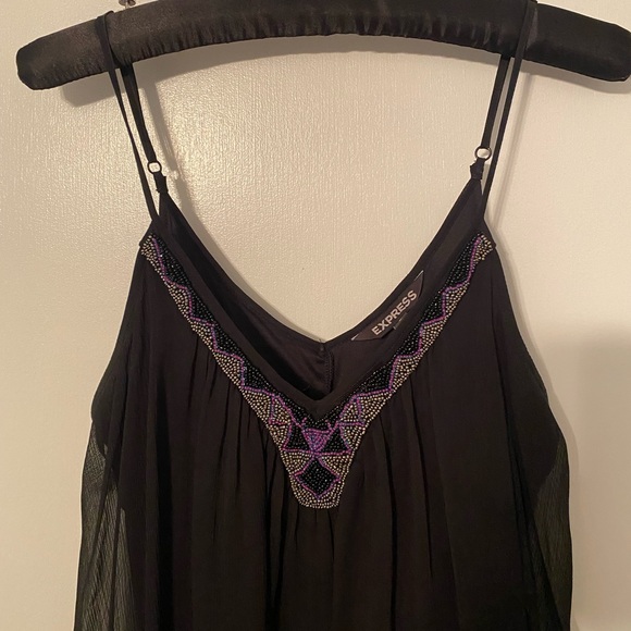 EXPRESS Flowy Black Dress - Size Medium - Picture 2 of 7